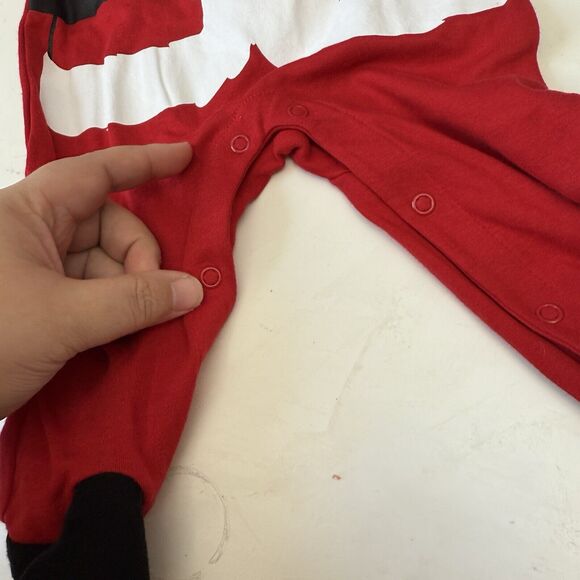 Holiday Time Christmas Baby One Piece Sleeper Red Santa 100% Cotton 3-6 Months - Picture 4 of 8